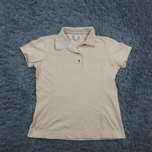 Sport Haley Polo Shirt Womens Medium Yellow Fitted Short Sleeve Golf Stretch Top